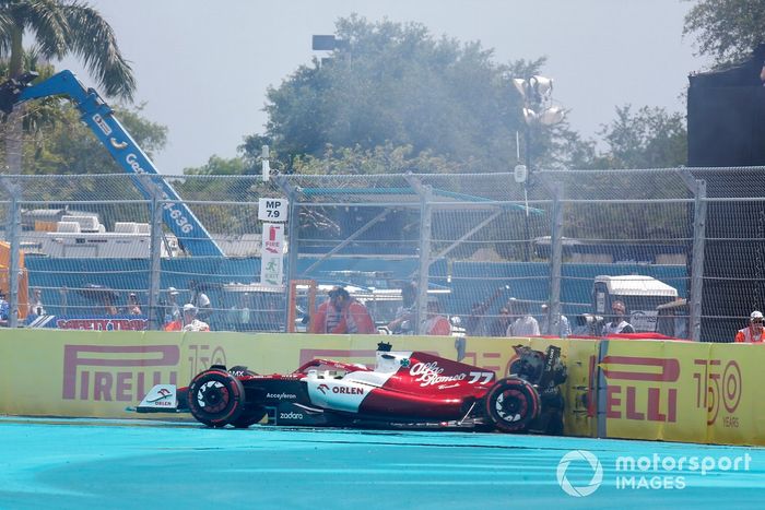 Valtteri Bottas, Alfa Romeo C42 tras su accidente