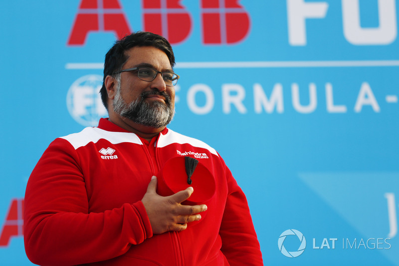 Dilbagh Gill, Team Principal, Mahindra Racing, sur le podium