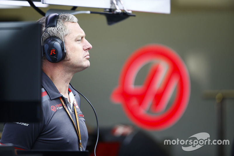 A Haas team member at work