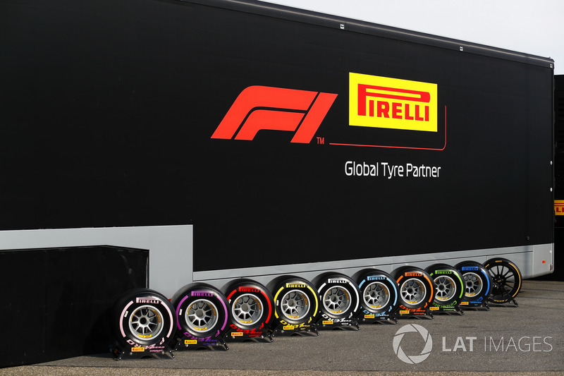 The full range of Pirelli F1 tyres