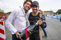Jean-Eric Vergne, Techeetah. celebrates his win with his team