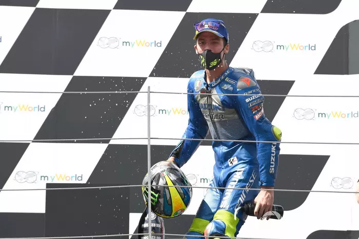 Podio: segundo lugar Joan Mir, Team Suzuki MotoGPMiller, Pramac Racing