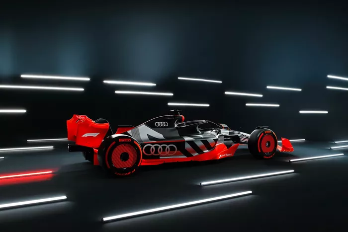 La monoplace de présentation de l'annonce Audi F1