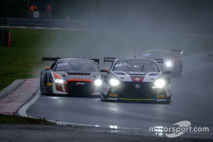 #14 Emil Frey Lexus Racing Lexus RC F GT3: Christian Klien, Albert Costa, #66 Attempto Racing Audi R8 LMS: Steijn Schothorst, Kelvin van der Linde