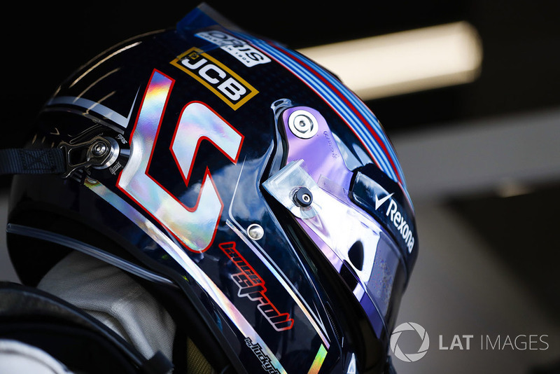 Lance Stroll, Williams Racing, helmet detail