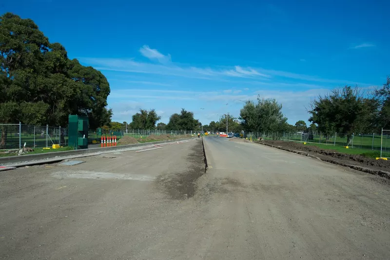 Les travaux au virage 13