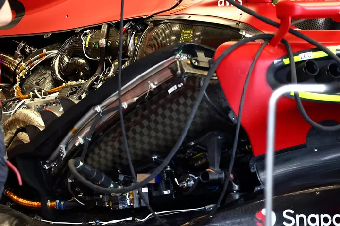 Refrigeración del motor del Ferrari F1-75