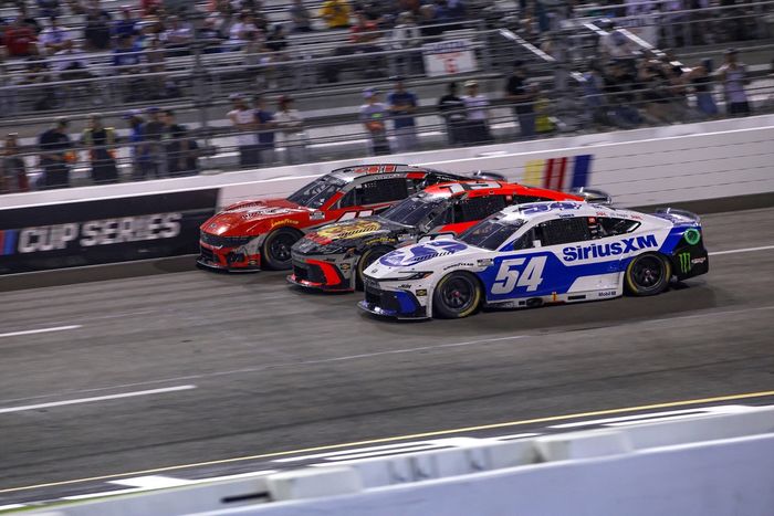Ty Gibbs, Joe Gibbs Racing Toyota, Chase Briscoe, Joe Gibbs Racing Toyota, Cole Custer, Haas Factory Team Ford