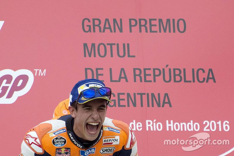 Podium : le vainqueur Marc Marquez, Repsol Honda Team