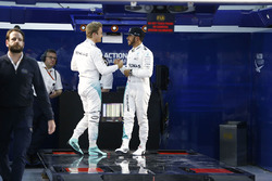 Race winner Nico Rosberg, Mercedes AMG F1 Team with third place Lewis Hamilton, Mercedes AMG F1 Team