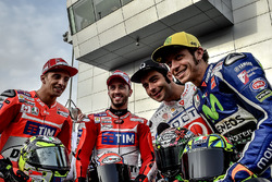 Andrea Iannone, Ducati Team; Andrea Dovizioso, Ducati Team; Danilo Petrucci, Pramac Racing; Valentino Rossi, Yamaha Factory Racing