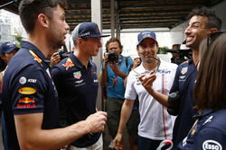 Max Verstappen, Red Bull Racing, Sergio Perez, Force India, and Daniel Ricciardo, Red Bull Racing