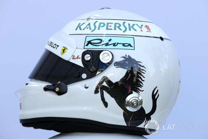 Le casque de Sebastian Vettel, Ferrari