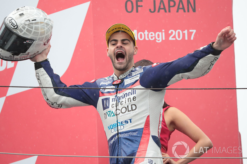 Podium: racewinnaar Romano Fenati, Snipers Team