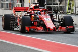 Sebastian Vettel, Ferrari SF71H, avec des capteurs aérodynamiques