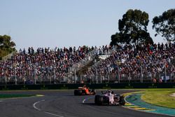 Sergio Perez, Force India VJM10, leads Stoffel Vandoorne, McLaren MCL32