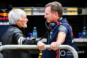 Bernie Ecclestone, Presidente Emiritus de Fórmula 1, Christian Horner, Director, Red Bull Racing