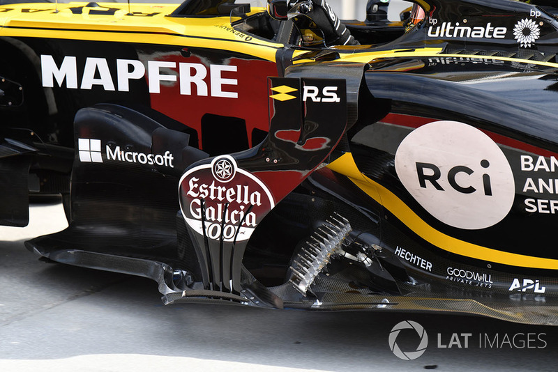 Renault Sport F1 Team R.S. 18, oldaldoboz, részlet, szenzorok