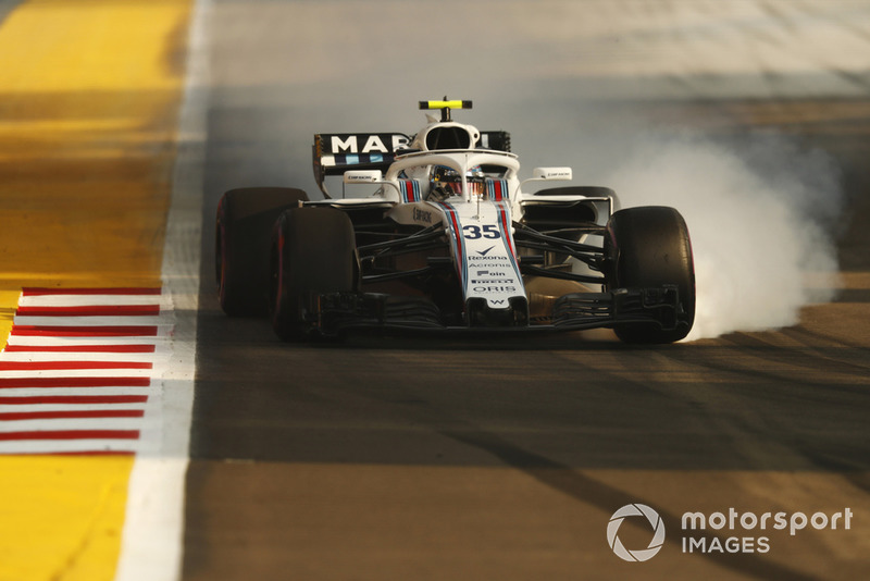 Sergey Sirotkin, Williams FW41, bloque une roue
