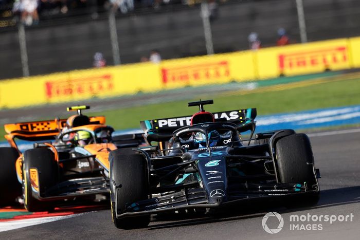 George Russell, Mercedes F1 W14, Lando Norris, McLaren MCL60