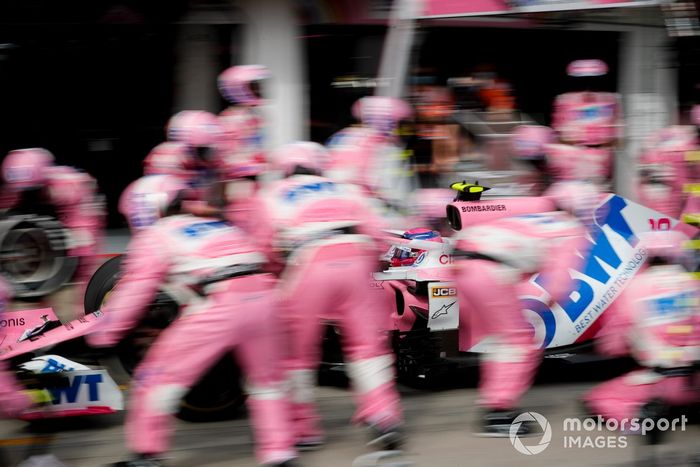 Lance Stroll, Racing Point RP20 pit stop