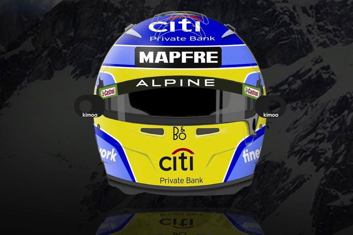 El casco de Fernando Alonso, Alpine F1 Team  