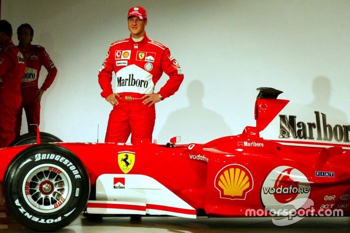 Michael Schumacher with the new Ferrari F2004