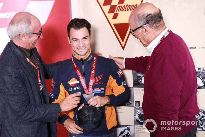 Vito Ippolito, Presidente de la FIM, Dani Dani Pedrosa, Repsol Honda Team, Carmelo Ezpeleta, CEO Dorna Sports