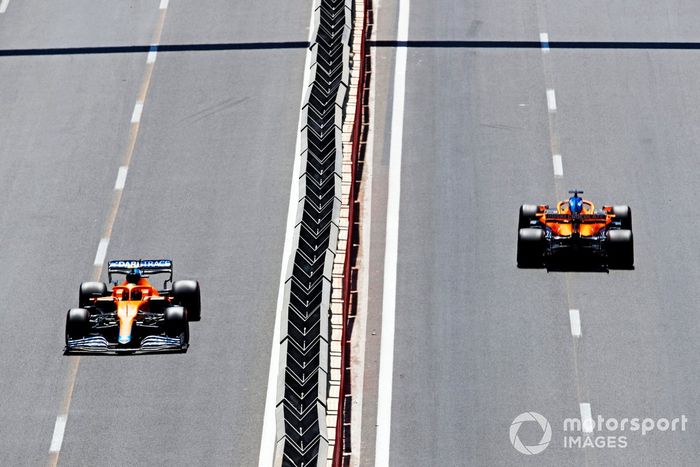 Daniel Ricciardo, McLaren MCL35M, Lando Norris, McLaren MCL35M