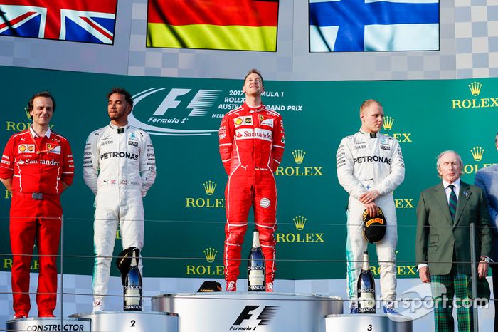 4. Sebastian Vettel-Lewis Hamilton-Valtteri Bottas: 12