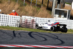 Lance Stroll, Williams FW40 se estrelló contra una barrera de neumáticos