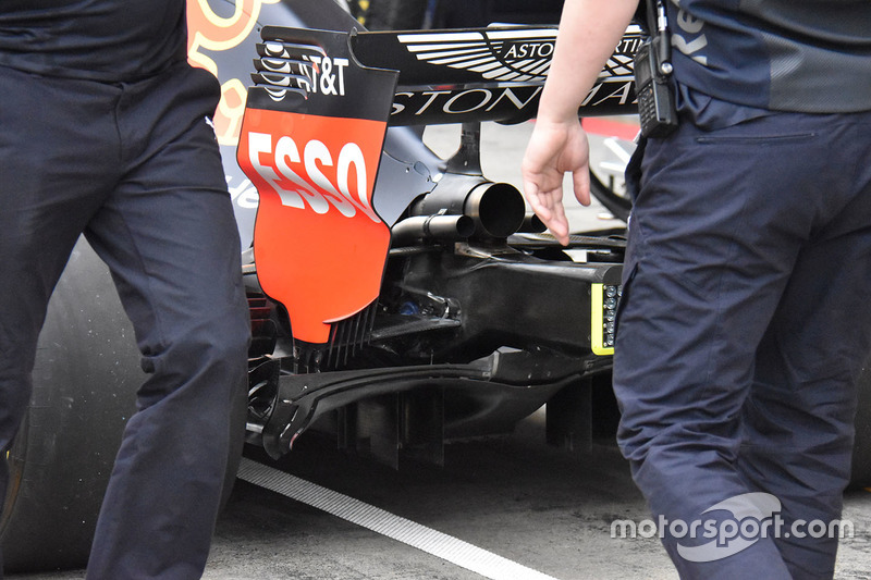 Red Bull Racing RB14 achterzijde detail