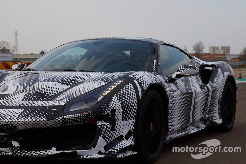 Valentino Rossi is testing the Ferrari 488 Pista