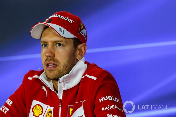 Sebastian Vettel, Ferrari in the Press Conference