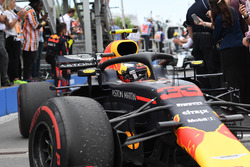 Max Verstappen, Red Bull Racing RB14 arrives in parc ferme