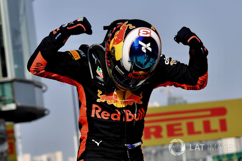 Race winner Daniel Ricciardo, Red Bull Racing celebrates in parc ferme