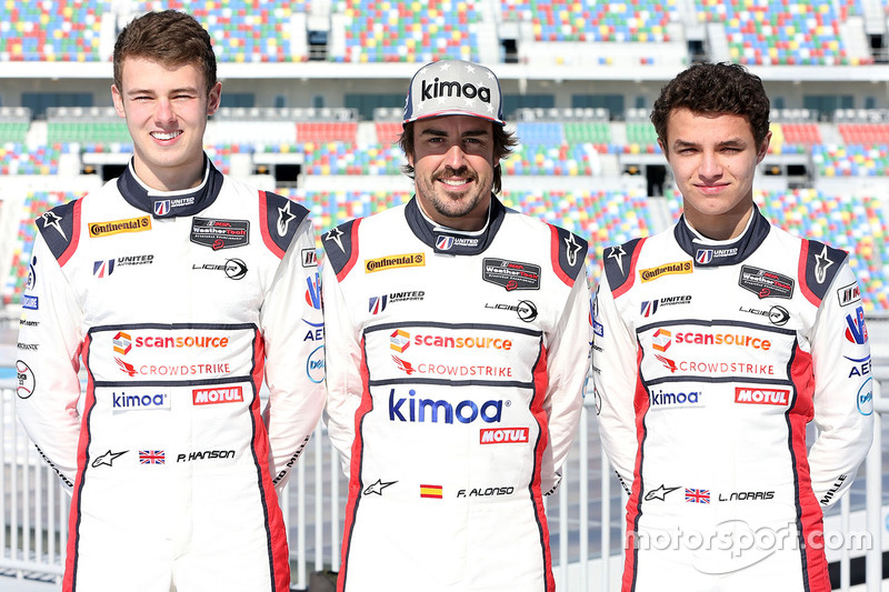 Phil Hanson, Fernando Alonso, Lando Norris, United Autosports