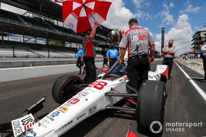 Marco Andretti, Andretti Herta with Marco & Curb-Agajanian Honda, celebra la pole position