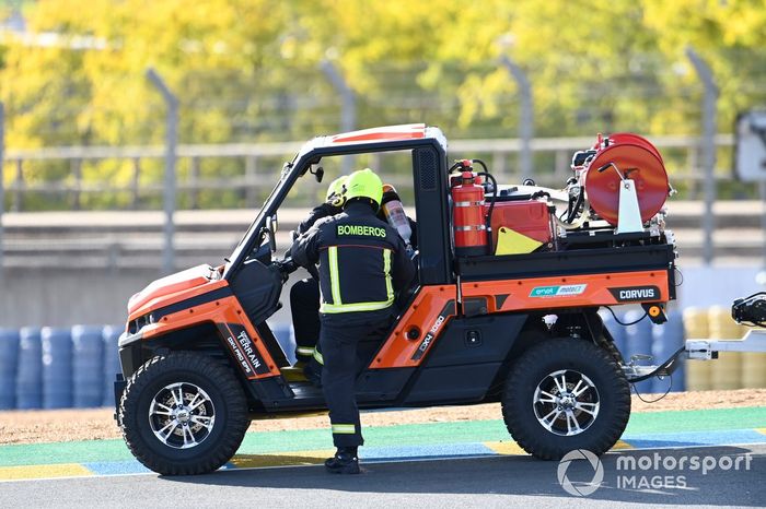 Moto de Mattia Casadei, Ongetta SIC58 Squadracorse después de la caída