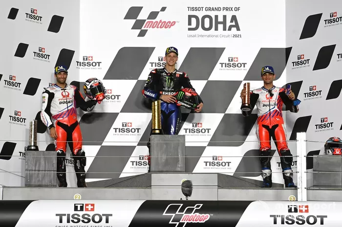 Podio: 1º Fabio Quartararo, Yamaha Factory Racing; 2º Johann Zarco, Pramac Racing; 3º Jorge Martín, Pramac Racing