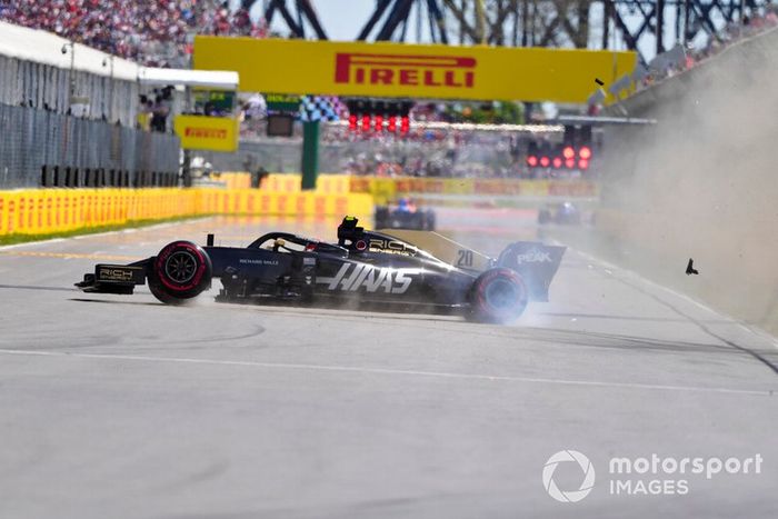 Kecelakaan Kevin Magnussen, Haas VF-19, saat babak Q2