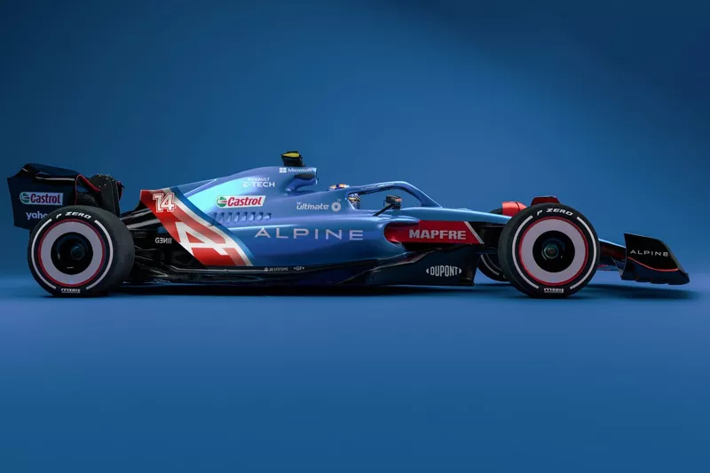La livrée 2021 d'Alpine sur la Formule 1 de 2022