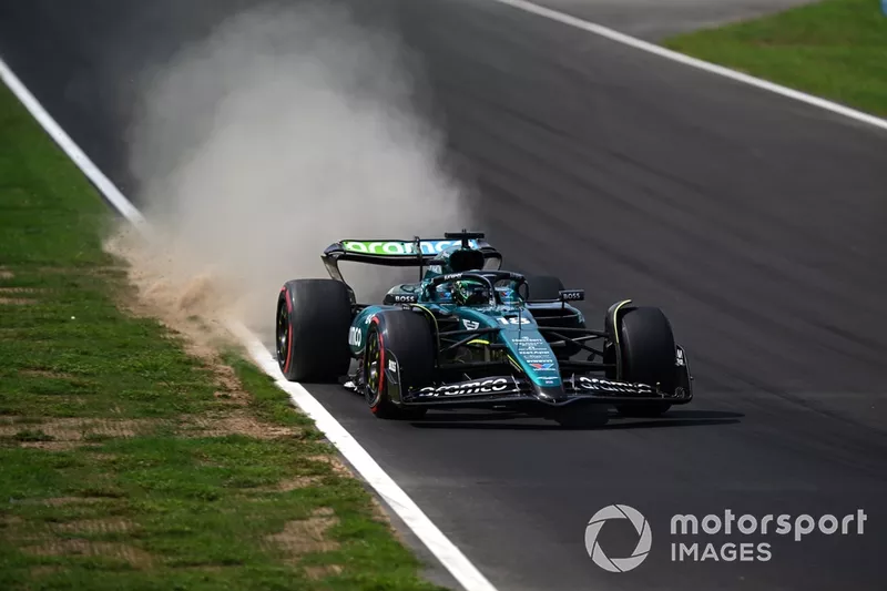 Lance Stroll, Aston Martin AMR24, fait parler la poudre
