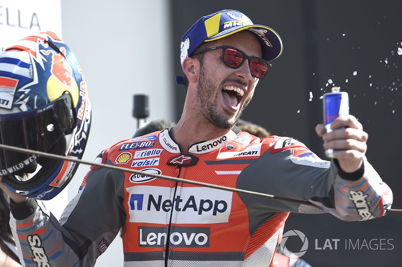 Podium: race winner Andrea Dovizioso, Ducati Team