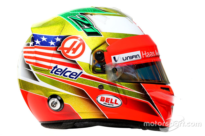 Il casco di of Esteban Gutierrez, Haas F1 Team