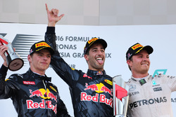 Подиум: Макс Ферстаппен, Red Bull Racing, второе место; Даниэль Риккардо, Red Bull Racing, победител
