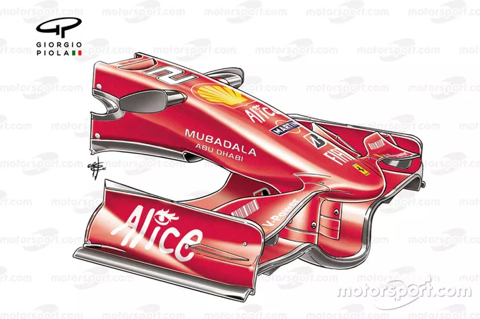 Ferrari F2008: asa dianteira e bico
