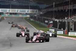 Sergio Perez, Sahara Force India F1 VJM10, Lance Stroll, Williams FW40, Esteban Ocon, Sahara Force India F1 VJM10, Felipe Massa, Williams FW40