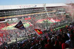 Podium celebration atmosphere