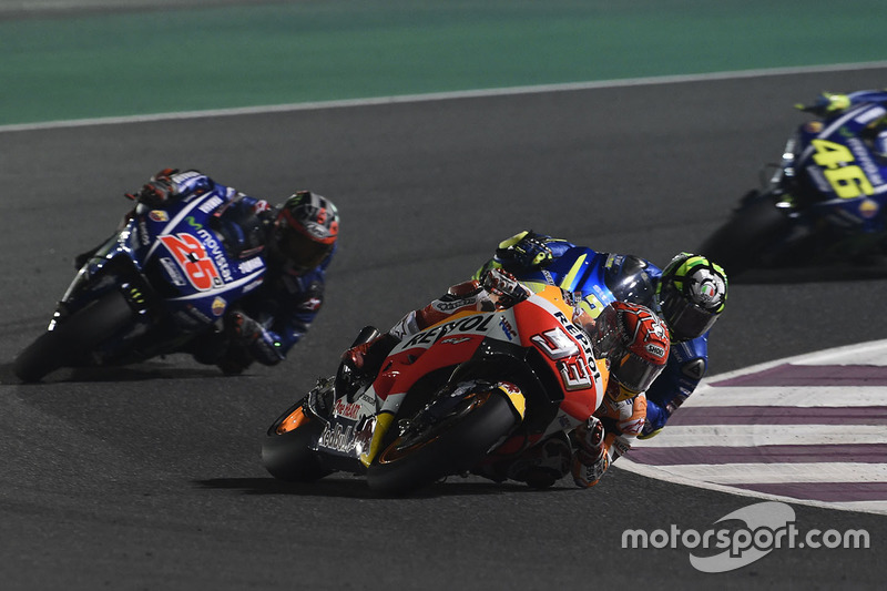 Marc Márquez devant Andrea Iannone, Maverick Viñales et Valentino Rossi
